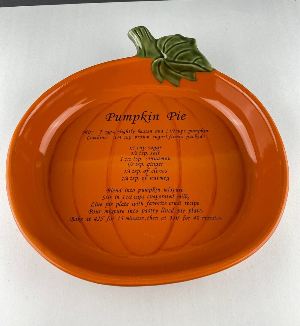 Croft & Barrow Fall Collection Pumpkin Pie Recipe Baking Dish Orange 12"